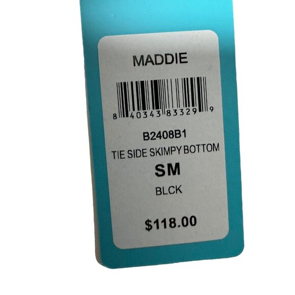 Beach Bunny Maddie Bikini Set Top: Medium & Tie Side Bottom: Small Black NWT - Picture 7 of 9